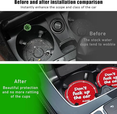 4 قطع من قواعد أكواب السيارة اللامعة، قواعد أكواب ناعمة للسيارات مقاس 2.75 بوصة، بساط أكواب مشروبات من السيليكون المقاوم للانزلاق مصنوع من حجر الراين الكريستالي، ملحقات داخلية عالمية للسيارة (أحمر) in Kuwait