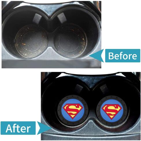 Thor's Hamer Car Cup Holder Coasters for Marvel Fans,Thor's Hamer Silicone Car Coasters for Cup Holder,2PCS Car Cup Mat for Cup Holder Interior Accessories in Saudi Arabia