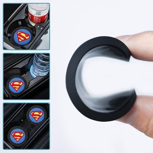 Thor's Hamer Car Cup Holder Coasters for Marvel Fans,Thor's Hamer Silicone Car Coasters for Cup Holder,2PCS Car Cup Mat for Cup Holder Interior Accessories in Saudi Arabia