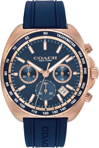 COACH Charter Men's Quartz Chronograph Watch, Silicone Strap, Water-Resistant up to 3ATM – Sporty and Stylish - Gift for Him, 44.5mm in Saudi Arabia