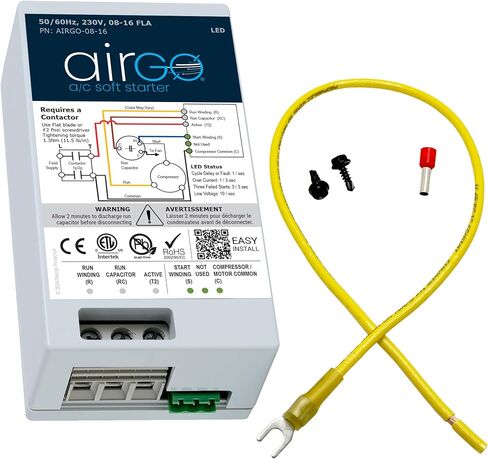 AC Soft Starter. Proprietary Reverse Motor Protection for utility and/or generator power, Easy DIY Install - wire kit included, Install inside AC with Smallest Soft Start available. (08-16A) in Saudi Arabia