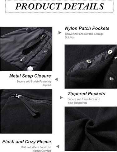 سترة صوفية حريمي من كيسونيك، أكمام طويلة، معاطف قصيرة، ملابس خارجية شتوية مبطنة مع جيوب (أسود-M) in Kuwait