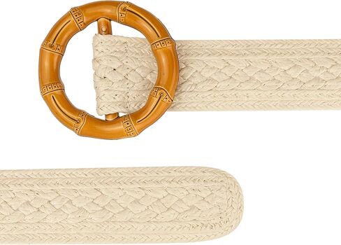 Women's Vintage Round Buckle Woven Belts Boho Waist Belt for Dress in Kuwait