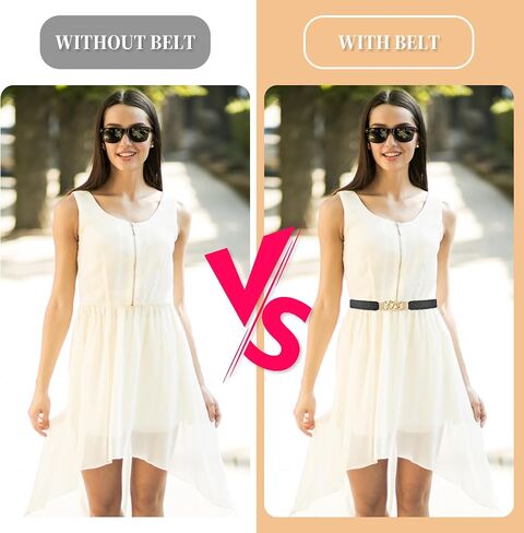 Women Elastic Skinny Belt, Stretchy Thin Belt Invisible Stretch Belts Ladies Waist Belt Waistband for Dress Jeans in Saudi Arabia