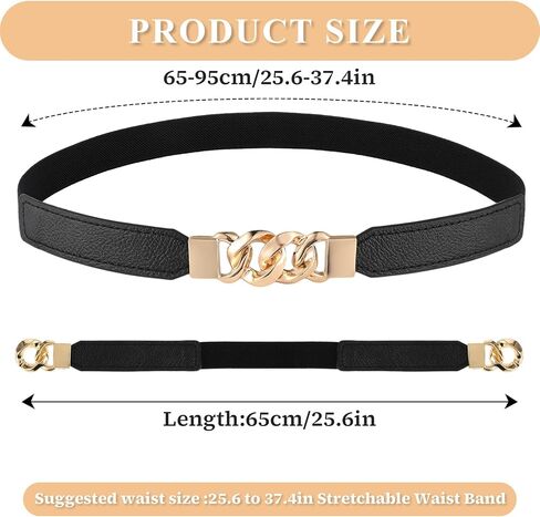 Women Elastic Skinny Belt, Stretchy Thin Belt Invisible Stretch Belts Ladies Waist Belt Waistband for Dress Jeans in Saudi Arabia