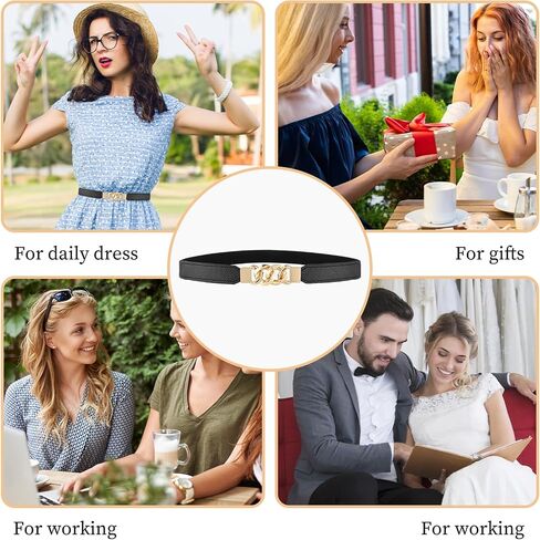 Women Elastic Skinny Belt, Stretchy Thin Belt Invisible Stretch Belts Ladies Waist Belt Waistband for Dress Jeans in Saudi Arabia