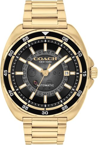 ساعة COACH Charter للرجال أوتوماتيكية متعددة الوظائف 3H - سوار من الفولاذ المقاوم للصدأ - مقاومة للماء حتى 5ATM/50 مترًا - هدية له - أزياء فاخرة - ذاتية اللف - 44.5 ملم in Saudi Arabia