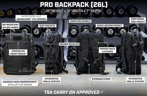 SERIOUS STEEL FITNESS Tactical Backpack and Gym Bag | 1000D Nylon Black Backpack in Kuwait