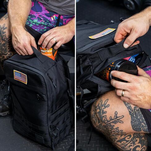 SERIOUS STEEL FITNESS Tactical Backpack and Gym Bag | 1000D Nylon Black Backpack in Kuwait