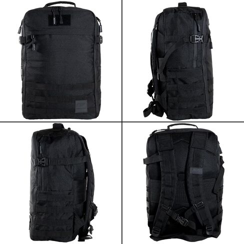 SERIOUS STEEL FITNESS Tactical Backpack and Gym Bag | 1000D Nylon Black Backpack in Kuwait