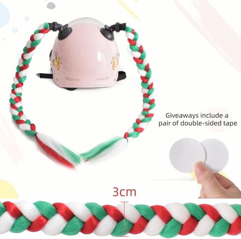 خوذة ضفيرة مع كوب شفط قابل للفصل خوذة دراجة نارية خوذة تزلج ذيل حصان دراجة خوذة ضفائر شعر لأي خوذات ديكورات 24 بوصة (الخوذة غير متضمنة) in Kuwait