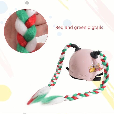 خوذة ضفيرة مع كوب شفط قابل للفصل خوذة دراجة نارية خوذة تزلج ذيل حصان دراجة خوذة ضفائر شعر لأي خوذات ديكورات 24 بوصة (الخوذة غير متضمنة) in Kuwait