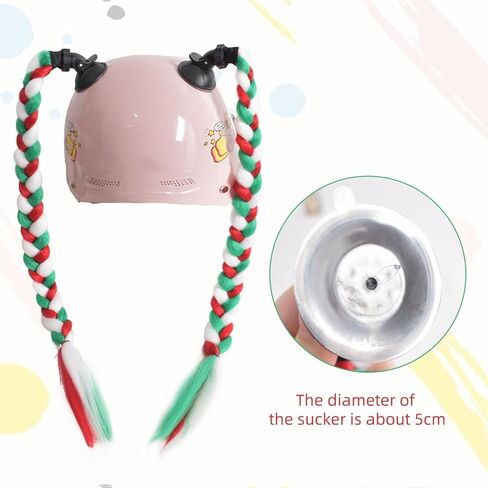 خوذة ضفيرة مع كوب شفط قابل للفصل خوذة دراجة نارية خوذة تزلج ذيل حصان دراجة خوذة ضفائر شعر لأي خوذات ديكورات 24 بوصة (الخوذة غير متضمنة) in Kuwait