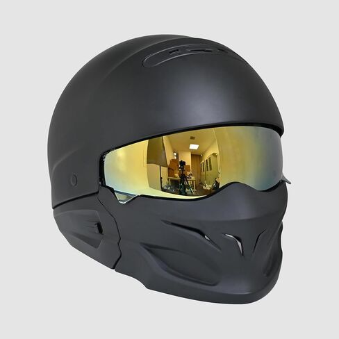 Compatible with EXO Covert Visor Replacement Motorcycle Helmet Visor Sun Protection Anti-Scratch, Universal(Revo Deep Red) in Kuwait
