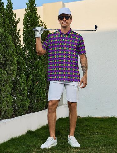 قميص جولف رجالي، قمصان بولو مضحكة، قمصان بولو جولف بأكمام قصيرة، قمصان مطبوعة هدايا in Kuwait