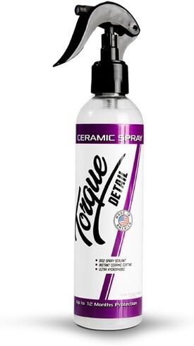 Torque Detail Ceramic Spray - Easy to Apply, Ceramic Coating Spray - Proprietary Silica Formula (Nano SiO2) Seals & Shields Car’s Clear Coat - Hydrophobic Protection & High-Gloss Shine (8 oz) in Kuwait