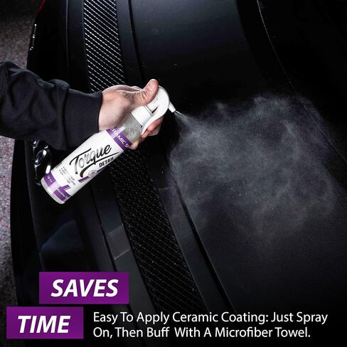 Torque Detail Ceramic Spray - Easy to Apply, Ceramic Coating Spray - Proprietary Silica Formula (Nano SiO2) Seals & Shields Car’s Clear Coat - Hydrophobic Protection & High-Gloss Shine (8 oz) in Kuwait