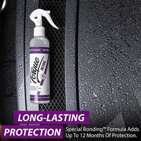 Torque Detail Ceramic Spray - Easy to Apply, Ceramic Coating Spray - Proprietary Silica Formula (Nano SiO2) Seals & Shields Car’s Clear Coat - Hydrophobic Protection & High-Gloss Shine (8 oz) in Kuwait