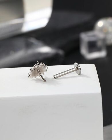 Jewseen 316L Stainless Steel Top Push in Threadless Flat Back Earrings 16G Heart Cartilage Stud Lip Piercing Jewelry Nose Stud for Women Men in Kuwait