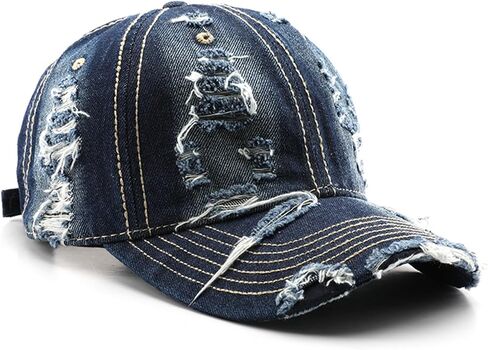 Trendy Washed Distressed Baseball Cap Vintage Cotton Canvas Unstructured Dad Hat Adjustable Headwear for Men Women in Kuwait