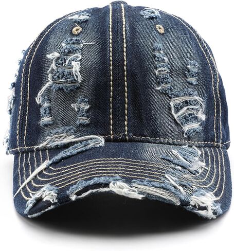 Trendy Washed Distressed Baseball Cap Vintage Cotton Canvas Unstructured Dad Hat Adjustable Headwear for Men Women in Kuwait