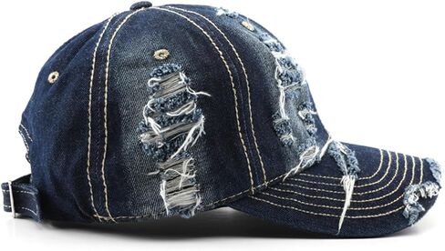 Trendy Washed Distressed Baseball Cap Vintage Cotton Canvas Unstructured Dad Hat Adjustable Headwear for Men Women in Kuwait