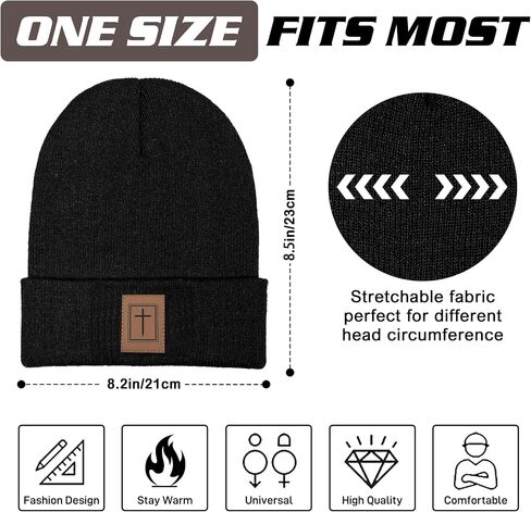 قبعة صغيرة من Faith Over Fear مع قبعة صغيرة جلدية للرجال والنساء هدايا للأب قبعة شتوية دافئة محبوكة in Saudi Arabia