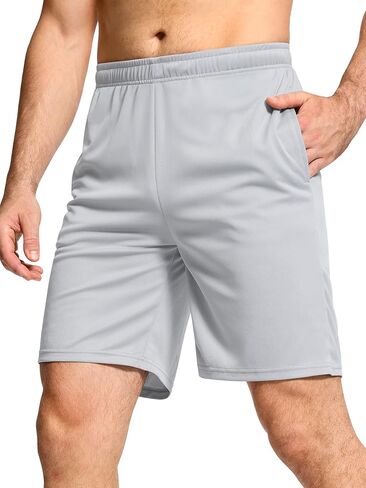Mens Shorts 5 Pack Mesh Athletic Basketball 7 Inch Inseam Lightweight Drawstring Elastic Waist in Saudi Arabia