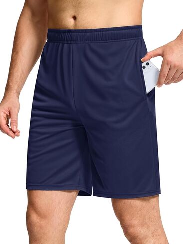 Mens Shorts 5 Pack Mesh Athletic Basketball 7 Inch Inseam Lightweight Drawstring Elastic Waist in Saudi Arabia