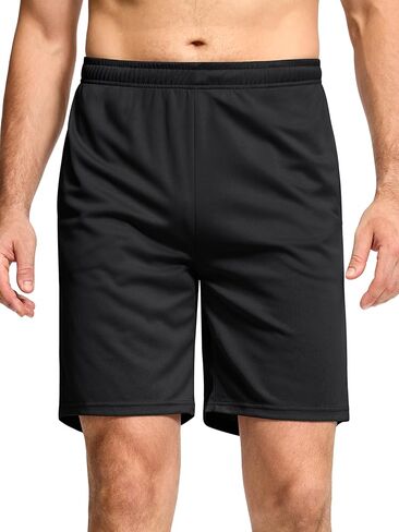 Mens Shorts 5 Pack Mesh Athletic Basketball 7 Inch Inseam Lightweight Drawstring Elastic Waist in Saudi Arabia