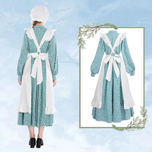 CR ROLECOS Pioneer Dress for Adult Women Floral Prairie Dresses Historical Colonial Dress Costume in Saudi Arabia