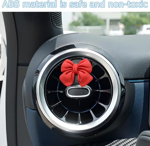 Mandark 6PCS Bow Car Air Vent Clip, Cute Girly Vehicle Air Conditioning Clip for Women and Girls, Aesthetic Automotive Interior Decoration Stuff Accessories, Universal for Most Cars (Red) in Saudi Arabia