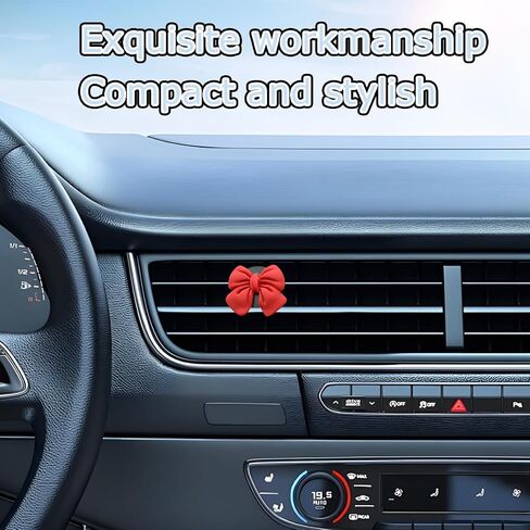 Mandark 6PCS Bow Car Air Vent Clip, Cute Girly Vehicle Air Conditioning Clip for Women and Girls, Aesthetic Automotive Interior Decoration Stuff Accessories, Universal for Most Cars (Red) in Saudi Arabia