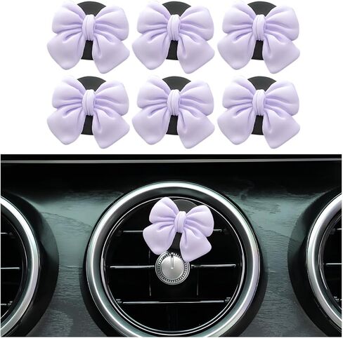 Mandark 6PCS Bow Car Air Vent Clip, Cute Girly Vehicle Air Conditioning Clip for Women and Girls, Aesthetic Automotive Interior Decoration Stuff Accessories, Universal for Most Cars (Red) in Kuwait