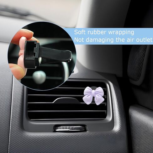 Mandark 6PCS Bow Car Air Vent Clip, Cute Girly Vehicle Air Conditioning Clip for Women and Girls, Aesthetic Automotive Interior Decoration Stuff Accessories, Universal for Most Cars (Red) in Kuwait