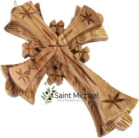صليب القدس - صليب جداري من خشب الزيتون مصنوع في الأرض المقدسة للمعمودية والتعميد والتواصل الأول في أي مناسبة in Kuwait