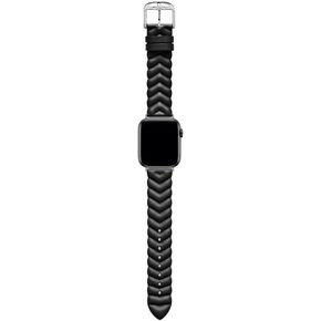 Ted Baker Chevron Leather smartwatch Band Compatible with Apple Watch Strap 38mm, 40mm