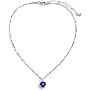WLL Evil Eye Necklace for Women,Blue Turkish Glass Evil Eye Choker Necklace Chain Lucky Protection Jewelry