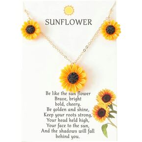 Xiyantiji Inspirational Gifts Sunflower Pendant Necklaces for Women Gold Chain Necklace Sunflower Choker for Women Birthday Christmas Gifts