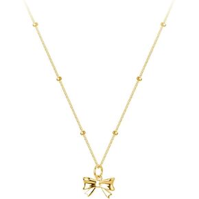 SLUYNZ Solid 925 Sterling Silver Bow Choker Necklace for Women Teens Bowknot Pendant Necklace