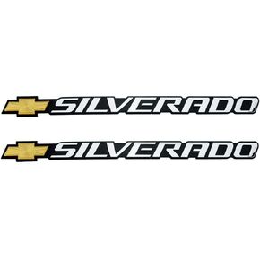 3D Raised and Strong Adhesive Decals Letters Badge Emblems Nameplate Compatible for Bowtie Silverado 1999-2007 Chevrolet 15114063-2Pcs (Chrome)
