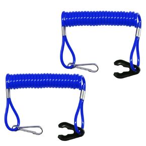 2 Pieces Outboard Switch Keys with Stop Switch Lanyard Cord Safety Lanyard Universal Fit for Yamaha Honda Outboard Motors ATV Boat Bike etc. (Blue)
