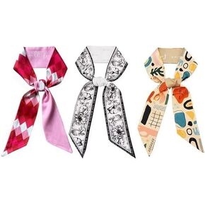 Purse Scarf Handbags For Women Skinny Hair Neck Accessories Scarves With Bag Scarfs Handle Fashion Lightweight 3pc