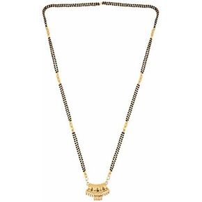 Efulgenz Indian Bollywood Antique Traditional Gold Plated Long Mangalsutra Pendant Necklace set jewelry for Women, Metal,