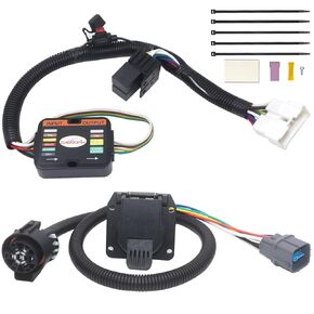 Replacement Vehicle Side Custom Tow Wiring Harness with 7-Way Blade Trailer Connector, w/Circuit Protected Module, Compatible with Honda Pilot 2012-2015
