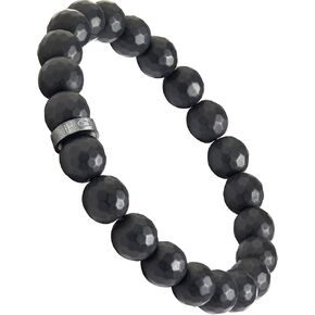 Forge & Foundry Faceted Matte Black Onyx Stone Beaded Bracelet | Custom Signature Stainless Steel Bead | ‘Pindar’ | 8mm and 10mm Bead Desgins | Refined Hand-Crafted Jewelry