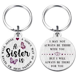 Sister Gifts - Sister Birthday keychain for Women - My Sister Christmas Valentines Mother's Day Wedding Easter Gift