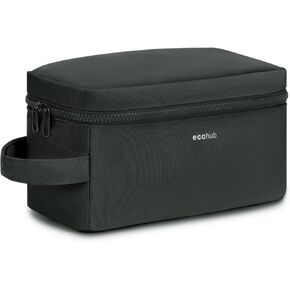 ECOHUB Toiletry Bag for Men Travel Dopp Kit Water Resistant Small Shaving Kit Bag Toiletry Organizer for Traveling, Separate Dry Wet & Toothbrush Pocket, Wide Open (Black-2) in Kuwait