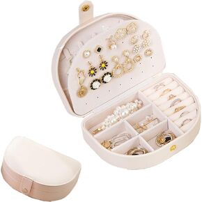 Jewelry box,Travel jewelry case,Jewelry organizer travel,Jewelry organizer for travel and home use (PU leather, brown)