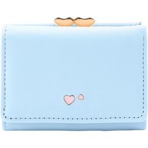 Wallets for Girls Trifold Card Holder Small Leather Pocket Wallet for Women RFID Blocking Purse (Pink)
